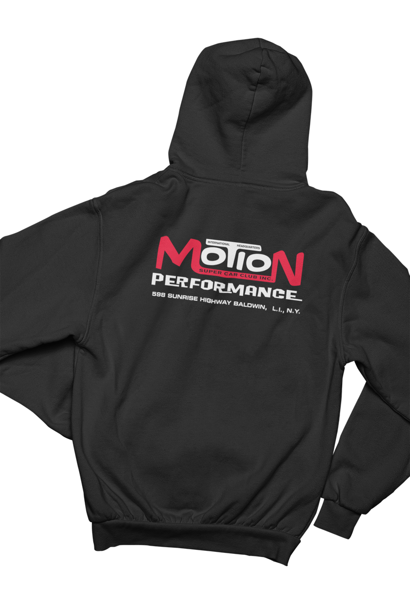 MOTION PERFORMANCE Baldwin New York Black Hoodie Sweatshirt Pullover Merchants of Speed