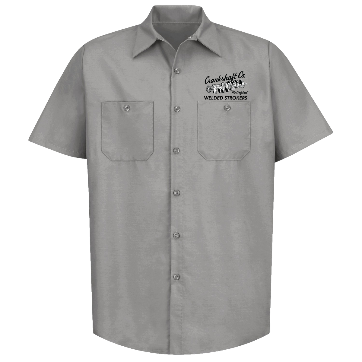 CRANKSHAFT CO. Welded Strokers Gray Button Down Shop Shirt