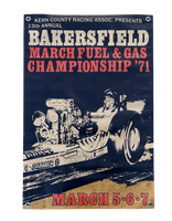 1971 '71 BAKERSFIELD FUEL & GAS Championship Garage Banner