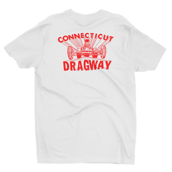 CT DRAGWAY Connecticut 1960's Dragster Logo White