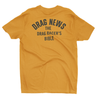 DRAG NEWS The Racer's Bible Original Logo Gold Tee