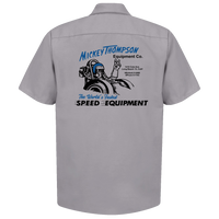 MT MICKEY THOMPSON Speed Equipment Gray Button Down Shop Shirt