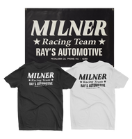 MILNER RACING TEAM Black & White Tee & Banner Bundle