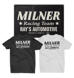 MILNER RACING TEAM Black & White Tee & Banner Bundle