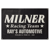 MILNER RACING TEAM Black & White Tee & Banner Bundle