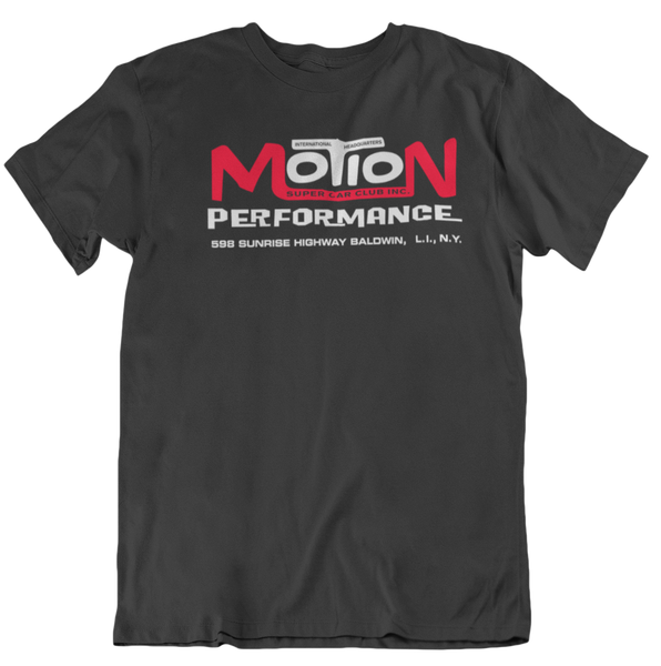 MOTION PERFORMANCE Super Car Club Baldwin New York Black Tee