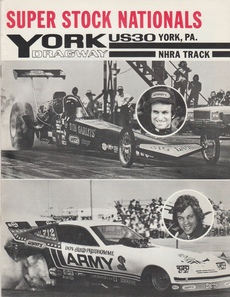 1975 SUPER STOCK Nationals Program York US30 PA Don Prudhomme Don Garlits