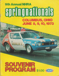 1973 NHRA SPRINGNATIONALS Official Program 9th Annual Columbus OH