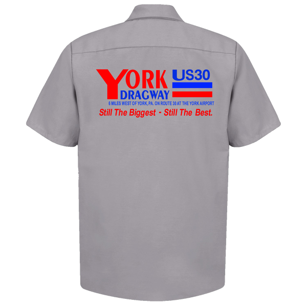YORK US30 Dragway Original Logo Shop Shirt Gray